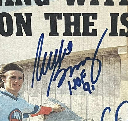 Ny Islanders Signed Hockey News Trottier Potvin Mike Bossy HOF Auto Frozen Pond