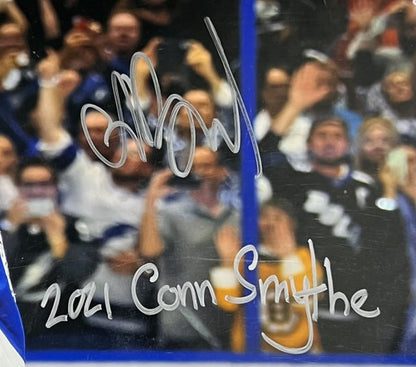 Andrei Vasilevskiy Lightning Signed conn Smythe 16x20 Photo framed auto Fanatics