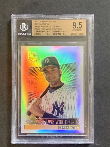 DEREK JETER 2000 Topps Chrome Refractor #478 Wins 1998 WS BGS 9.5 Gem Mint