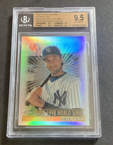DEREK JETER 2000 Topps Chrome Refractor #478 Wins 1998 WS BGS 9.5 Gem Mint