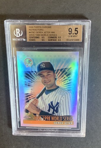 DEREK JETER 2000 Topps Chrome Refractor #478 Wins 1998 WS BGS 9.5 Gem Mint