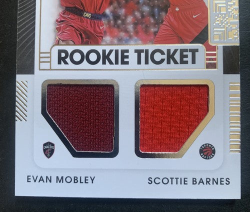 2021-22 Contenders Nba Evan Mobley Scottie Barnes Dual Jersey RC #RT2-MBA