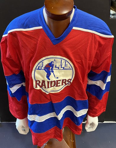 New York Raiders  Hockey Jersey Pro Joy Large Stitched Red Wha Rare