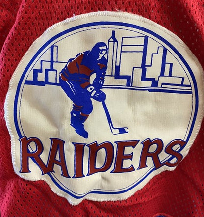 New York Raiders  Hockey Jersey Pro Joy Large Stitched Red Wha Rare