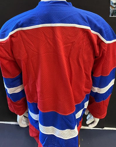 New York Raiders  Hockey Jersey Pro Joy Large Stitched Red Wha Rare