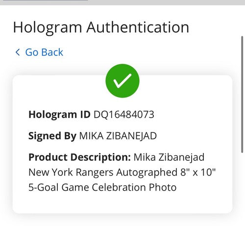 Mika Zibanejad Signed 8x10 Celebration Photo Framed NY Rangers Auto Fanatics COA