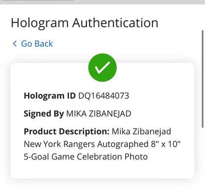 Mika Zibanejad Signed 8x10 Celebration Photo Framed NY Rangers Auto Fanatics COA