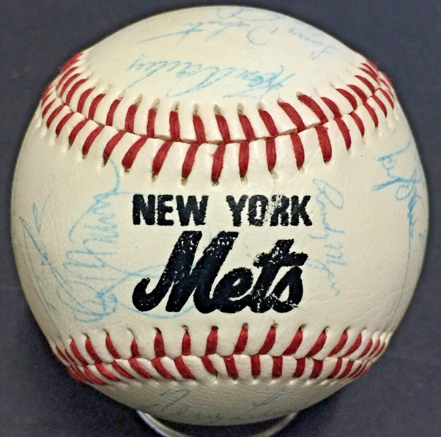 1987 NY Mets Team signed baseball 30 auto Gary Carter Strawberry Gooden CBM COA