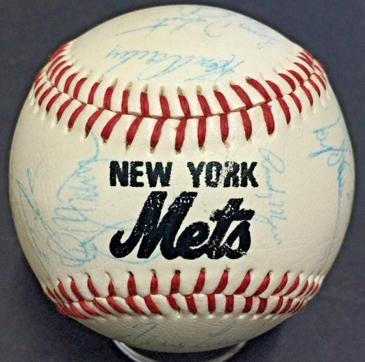 1987 NY Mets Team signed baseball 30 auto Gary Carter Strawberry Gooden CBM COA