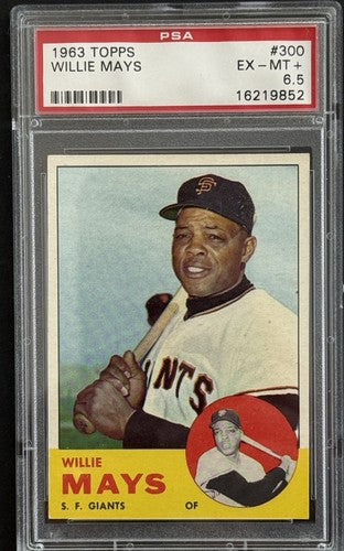 1963 Topps #300 Willie Mays PSA 6.5 Mint Nicer Centered Razor Sharp
