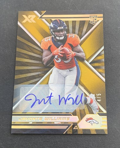 2021 PANINI XR JAVONTE WILLIAMS RC AUTO #4/5 Broncos Autograph SP Mint Rookie