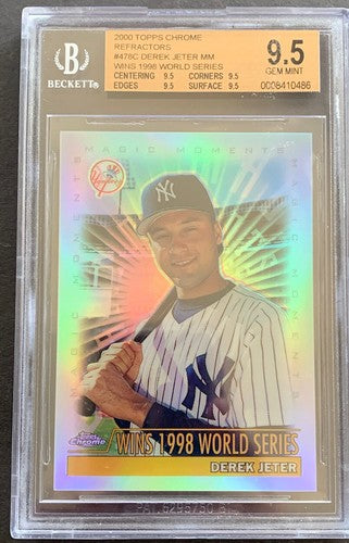 DEREK JETER 2000 Topps Chrome Refractor #478C Wins 1998 WS BGS 9.5 Gem Mint