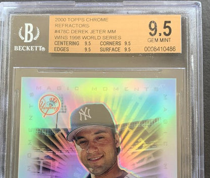 DEREK JETER 2000 Topps Chrome Refractor #478C Wins 1998 WS BGS 9.5 Gem Mint