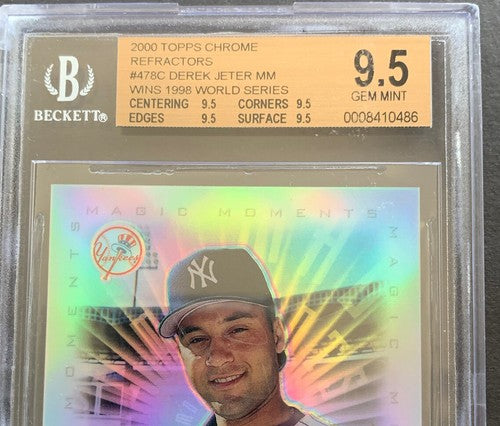 DEREK JETER 2000 Topps Chrome Refractor #478C Wins 1998 WS BGS 9.5 Gem Mint