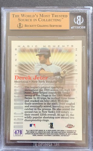 DEREK JETER 2000 Topps Chrome Refractor #478C Wins 1998 WS BGS 9.5 Gem Mint