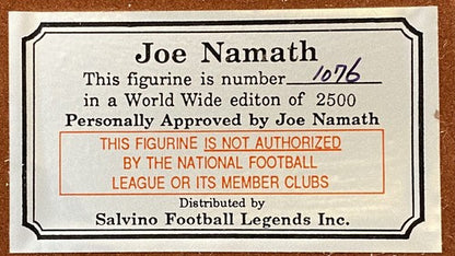 Joe Namath 1969 NY Jets Super Bowl Signed Salvino Statue Auto COA /2500 In Box