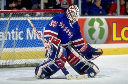 Mike Richter Rangers game used Vic UltraLite 9050 Goalie hockey stick Coa