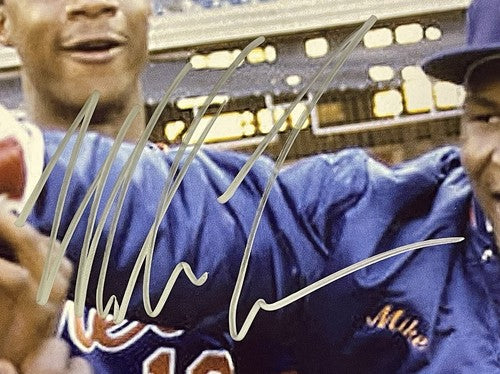 Mike Tyson Strawberry Gooden Signed 16x20 Photo Framed Auto Shea Stadium JSA COA
