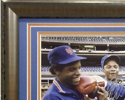 Mike Tyson Strawberry Gooden Signed 16x20 Photo Framed Auto Shea Stadium JSA COA
