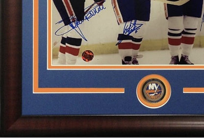 MIKE BOSSY Denis Potvin Persson NY Islanders Signed 11x14 Photo Framed Auto COA