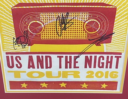 3 Doors Down Full Band Signed 2016 Concert  Poster Framed 5 Auto Brad Arnold Coa