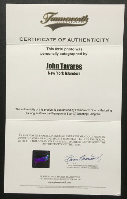John Tavares Signed 8x10 Game Winning OT Playoff Goal Framed Autograph COA
