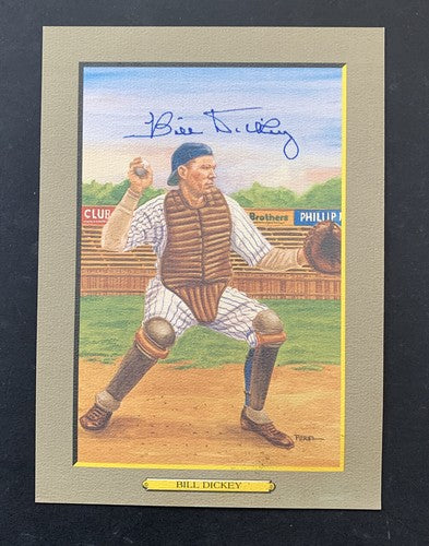 Bill Dickey Signed PEREZ STEELE GREAT MOMENTS 6x8 Psa 10 Gem Mint AUTO Yankees