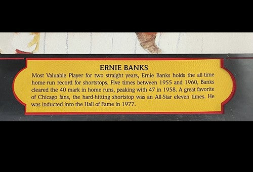 Ernie Banks Chicago Cubs 2000 Seagram’s 7 Crown Bar Mirror Framed MLB HOF MVP