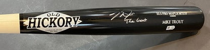 Mike Trout Angels Signed Game Model Old Hickory Bat The Goat Auto Mlb Holo COA