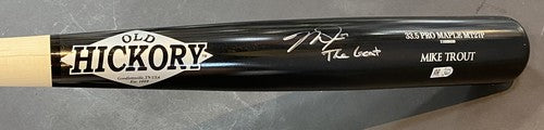 Mike Trout Angels Signed Game Model Old Hickory Bat The Goat Auto Mlb Holo COA