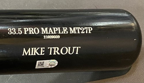 Mike Trout Angels Signed Game Model Old Hickory Bat The Goat Auto Mlb Holo COA