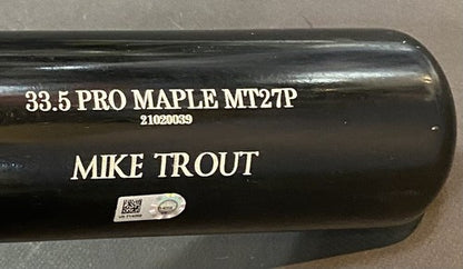 Mike Trout Angels Signed Game Model Old Hickory Bat The Goat Auto Mlb Holo COA