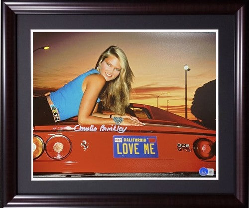 CHRISTIE BRINKLEY Signed 11x14 Ferrari Photo Framed Autograph Beckett COA