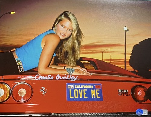 CHRISTIE BRINKLEY Signed 11x14 Ferrari Photo Framed Autograph Beckett COA