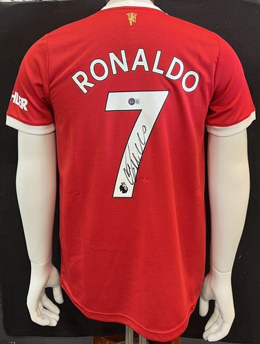 Cristiano Ronaldo Signed Manchester United 2021 Jersey Autograph Beckett Bas Coa