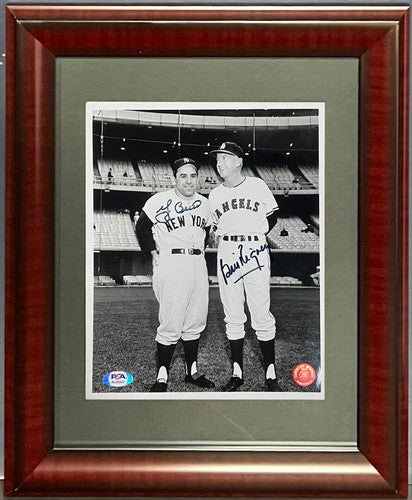 Yogi Berra Bill Rigney Dual Signed 8x10 Photo Framed Yankees HOF 2 Autograph PSA