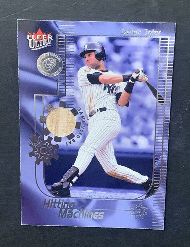 2002 Fleer Ultra Platinum Medallion Derek Jeter Hitting Machines Bat /25 Yankees