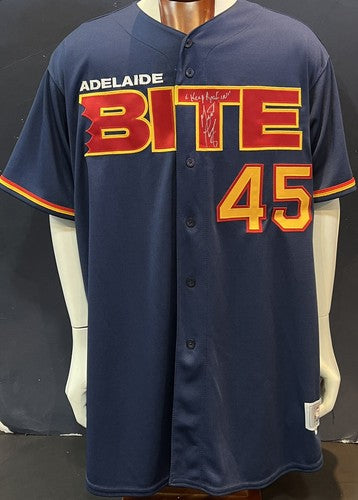 Meat Loaf Signed INS Adelaide Bite Australia Baseball League Jersey Auto PSA COA