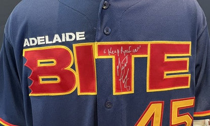 Meat Loaf Signed INS Adelaide Bite Australia Baseball League Jersey Auto PSA COA