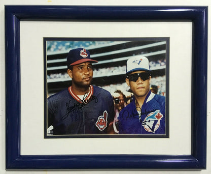 Sandy & Roberto Alomar Jr Signed Framed 8x10 Photo Blue Jays Indians Auto Coa