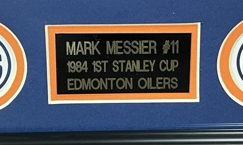 Mark Messier Oilers Signed 1984 8x10 Photo Framed Stanley Cup HOF Early Auto Psa
