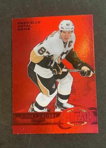 Sidney Crosby 2012 -13 Fleer Retro Metal Universe Precious Metal Gems Red 5 /100