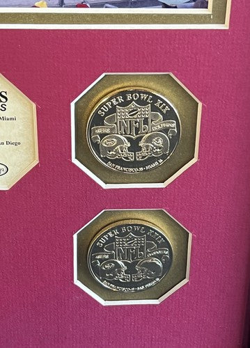 San Francisco 49ers Super Bowl Highland Mint Medallions 8x10 Photo Framed LE