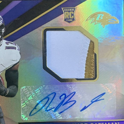 2021 Panini Limited Rashod Bateman Baltimore Ravens Rookie Patch Auto /29 Rpa Rc