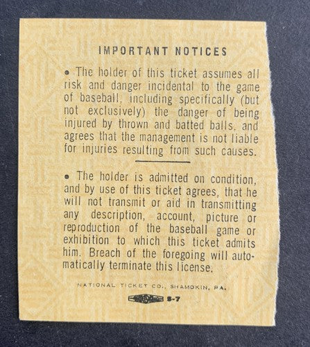 Yankees Vs TWINS Ticket Stub 6/7 1974 Bert Blyleven Win Rod Carew Murcer 2 Hits