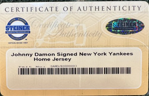Johnny Damon Signed New York Yankees Authentic Majestic #18 Jersey Steiner Coa