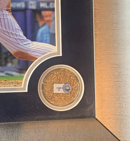 DEREK JETER SIGNED Mlb Baseball 3000 HITS  Photo Game Used Dirt Framed Steiner