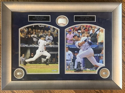 DEREK JETER SIGNED Mlb Baseball 3000 HITS  Photo Game Used Dirt Framed Steiner