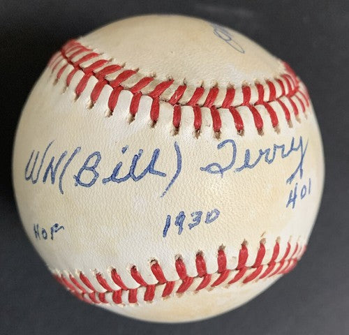 Ted Williams & Bill Terry Signed Baseball 1930 401 1941 406 Autograph Hof Jsa