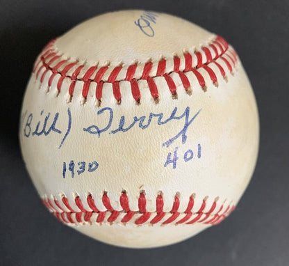 Ted Williams & Bill Terry Signed Baseball 1930 401 1941 406 Autograph Hof Jsa